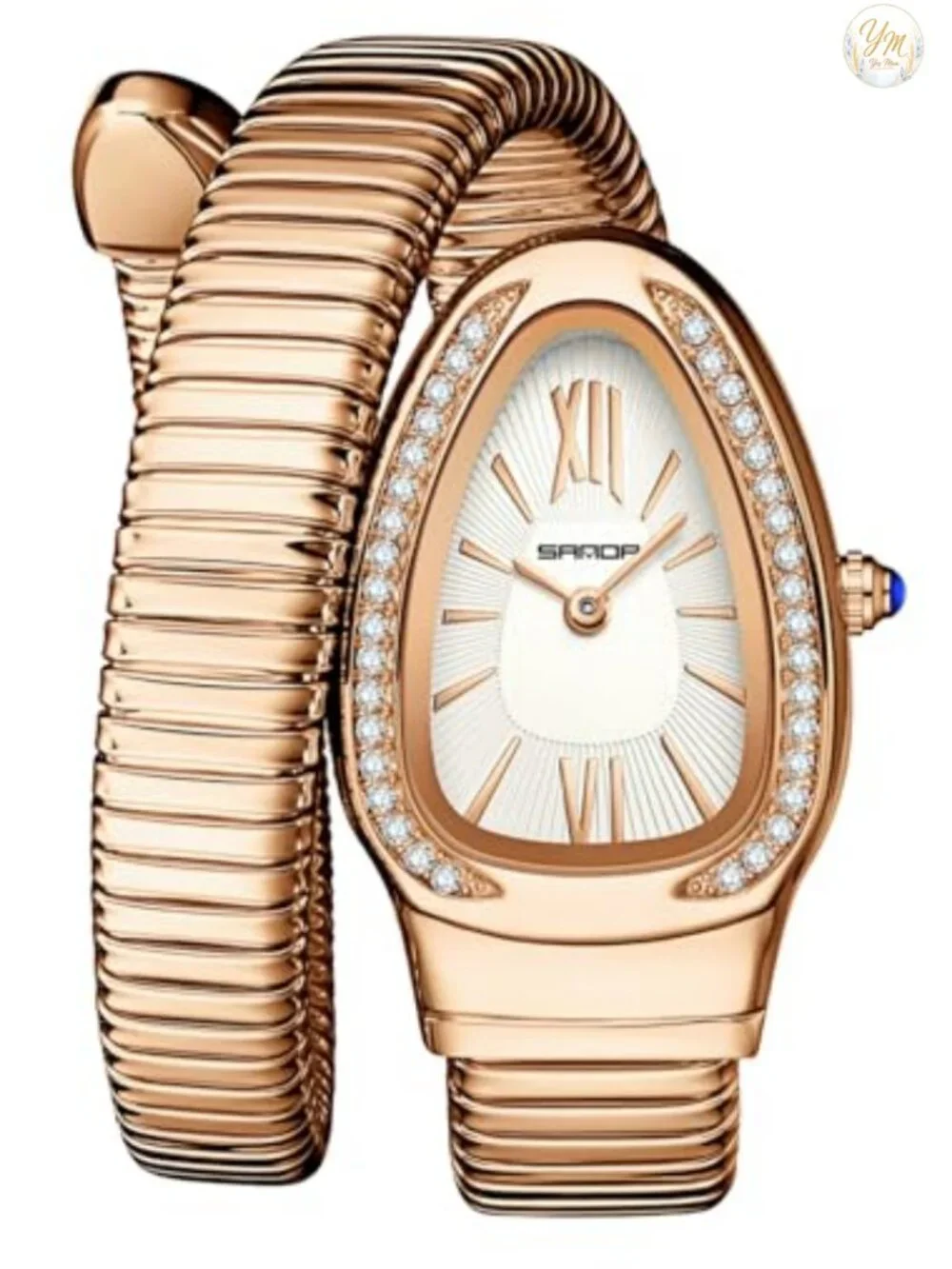 Elegant Snake Bracelet Watch for Women, Wrap Around Quartz Bangle Wristwatch